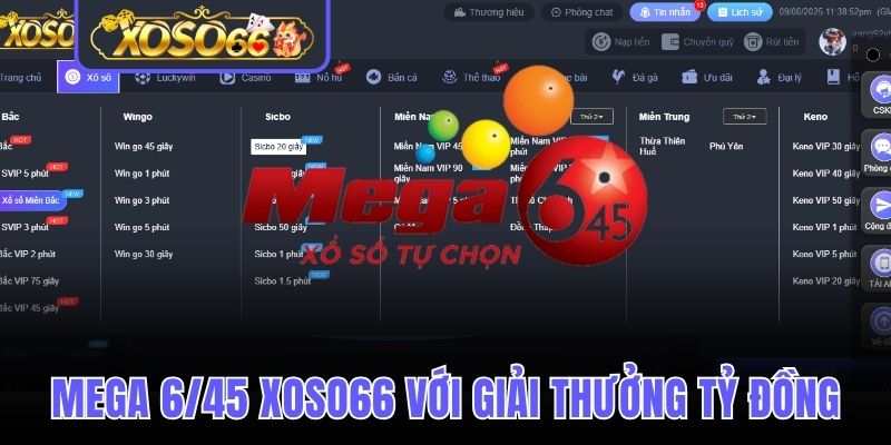 Mega 6/45 Xoso66